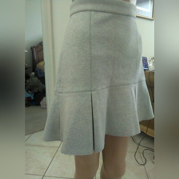 BNWOT MADEWELL SZ. 2 MINI SKIRT PLEATED HEATHERED GREY SHARP CLASSY & ELEGANT - Picture 2 of 10